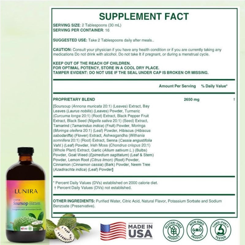 Lunira® Soursop Bitters Liquid